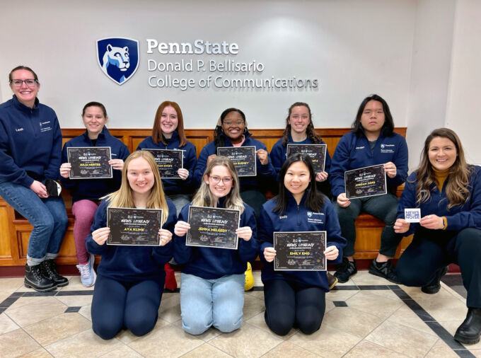student ambassadors with certificates
