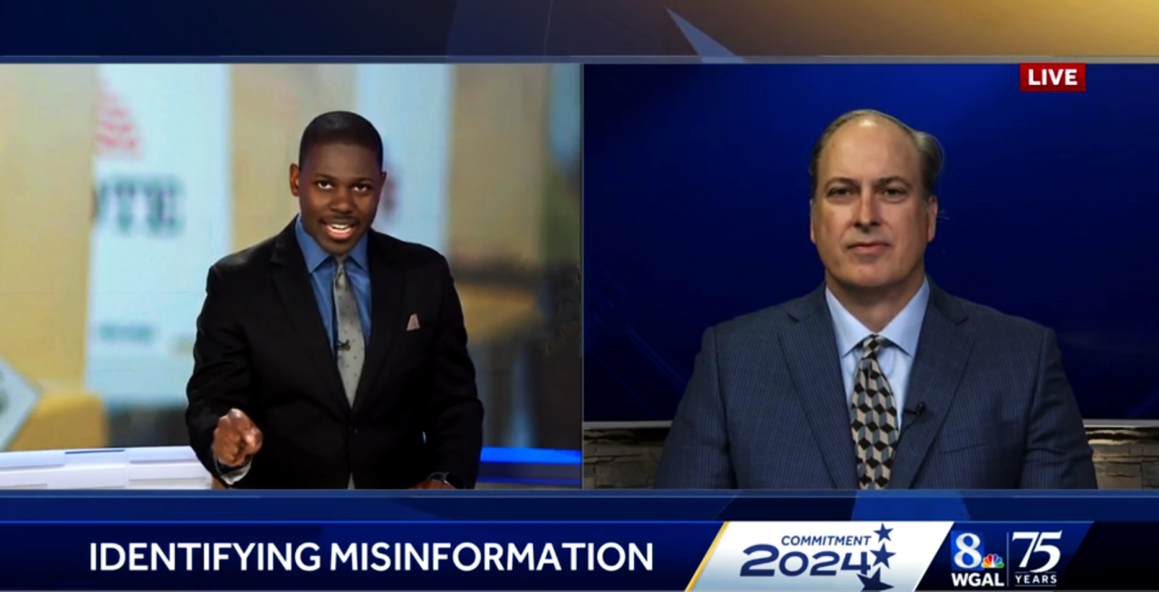 video capture of livestream from WGAL interview with Matt Jordan.