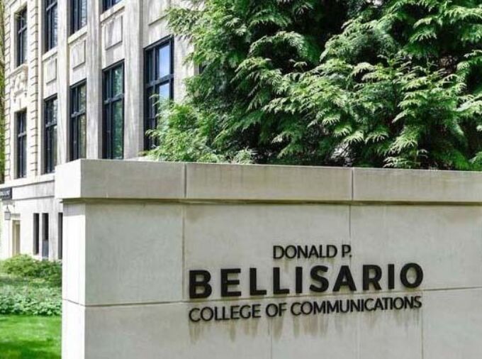 Bellisario college sign